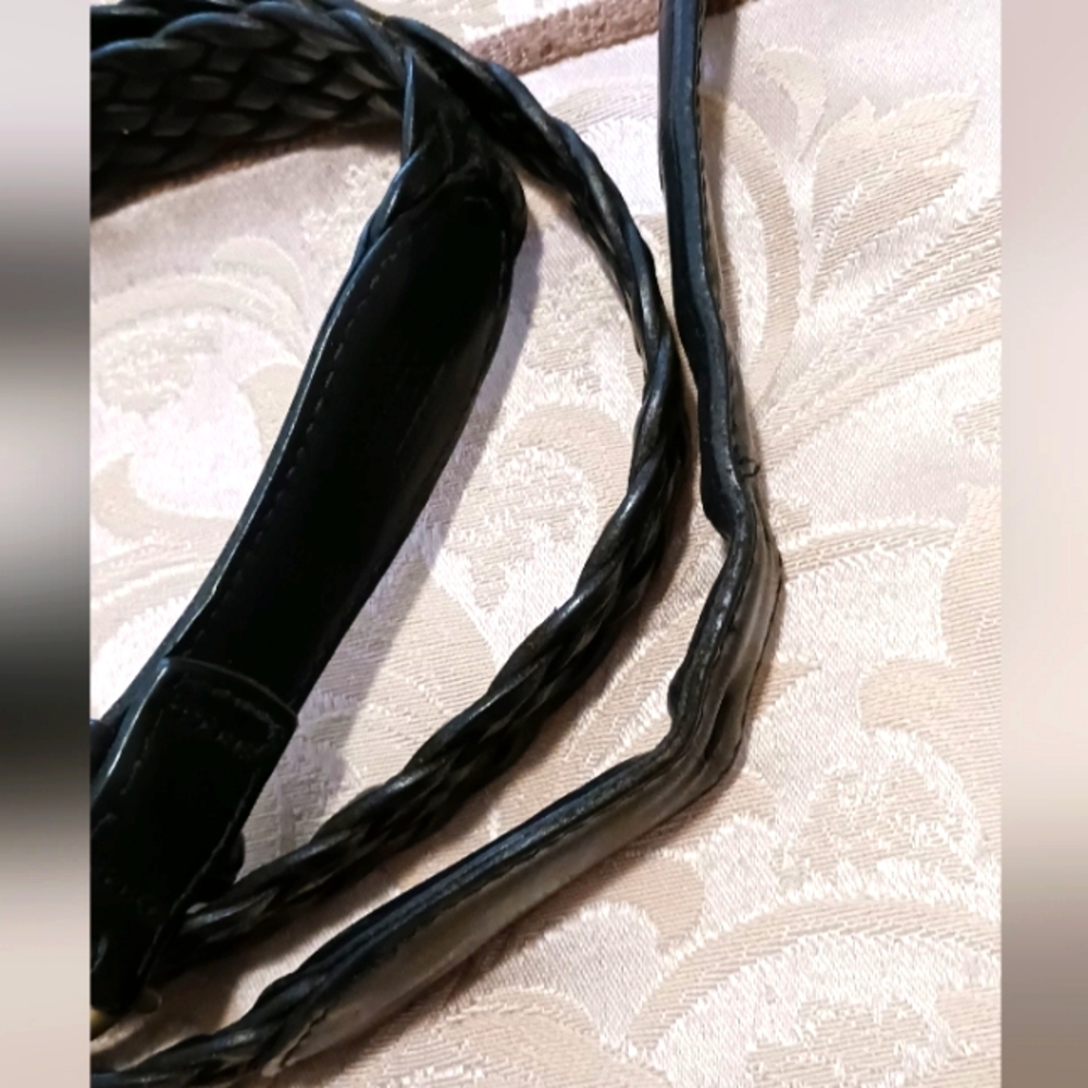 VTG Black Woven Leather belt Men's size 38" Waist - Picture 10 of 10